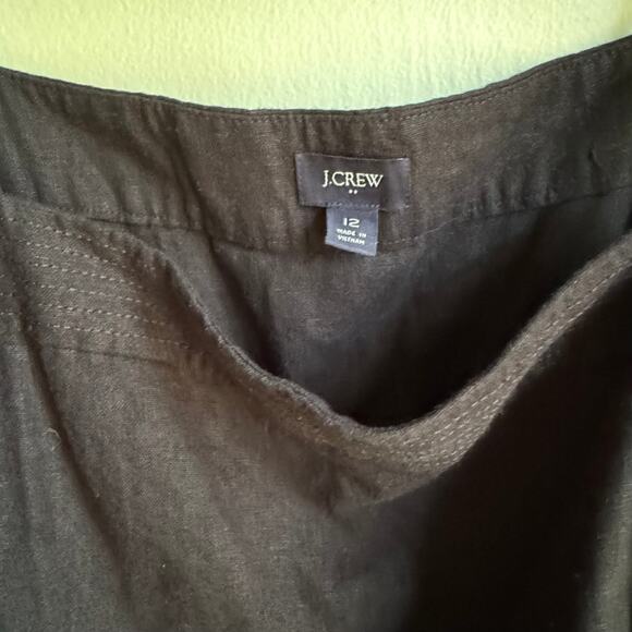 J. Crew Black Linen Blend Spaghetti Strap Jumpsuit Wide Leg Sz 12 - Picture 4 of 8